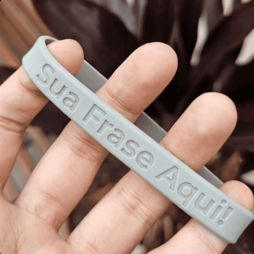 Pulseira de Silicone Personalizada – Sua Frase (Atacado)